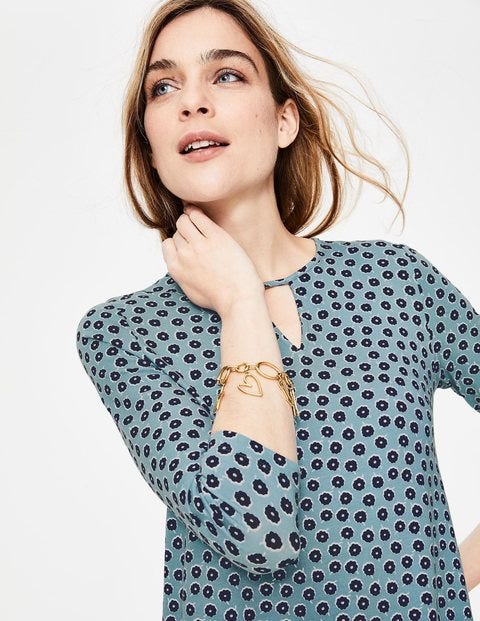 Selena Jersey Dress - Heritage Blue Daisy Duo Selena Jersey Dress - Heritage Blue Daisy Duo