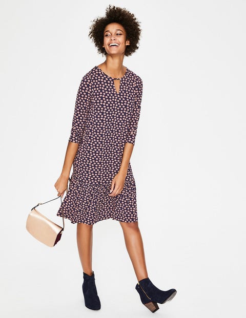 Selena Jersey Dress - Navy Daisy Duo Selena Jersey Dress - Navy Daisy Duo