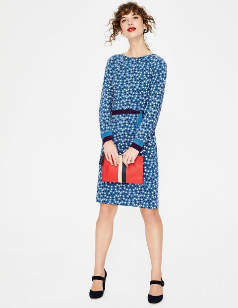 Robe Fawn En Jersey - Étoiles bleu ruban Robe Fawn En Jersey - Étoiles bleu ruban
