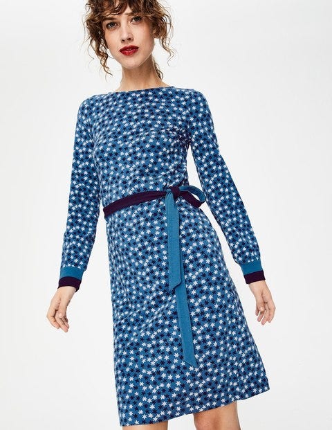 Robe Fawn En Jersey - Étoiles bleu ruban Robe Fawn En Jersey - Étoiles bleu ruban