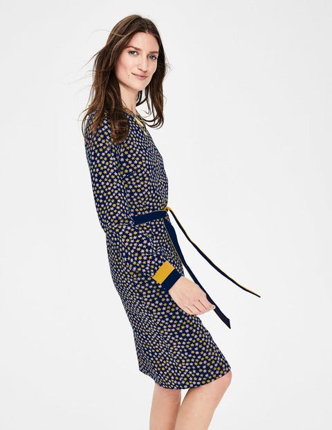 Robe Fawn En Jersey - Étoiles bleu marine Robe Fawn En Jersey - Étoiles bleu marine