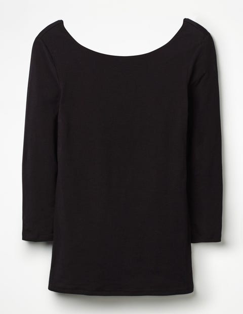 Double Layer V-Back Top - Black Double Layer V-Back Top - Black