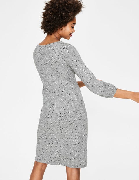 Odelia Jersey Dress - Grey Marl Scattered Stars Odelia Jersey Dress - Grey Marl Scattered Stars