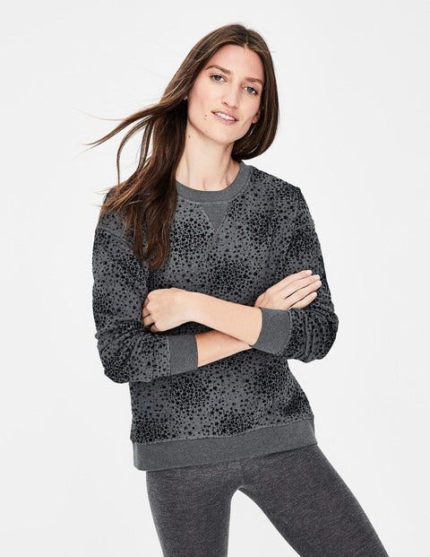 Arabella Sweatshirt - Flocked Flower Burst Arabella Sweatshirt - Flocked Flower Burst
