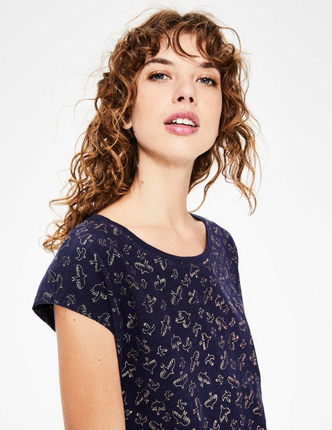 Robyn Jersey Tee - Navy Flying Birds Robyn Jersey Tee - Navy Flying Birds