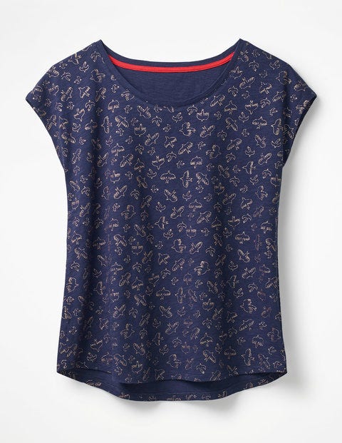 Robyn Jersey Tee - Navy Flying Birds Robyn Jersey Tee - Navy Flying Birds