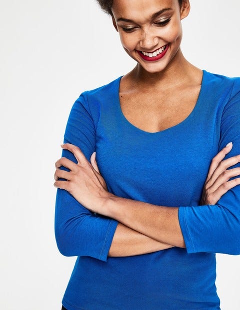Double Layer Front Tee - Cyan Double Layer Front Tee - Cyan