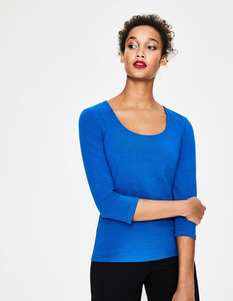 Double Layer Front Tee - Cyan Double Layer Front Tee - Cyan