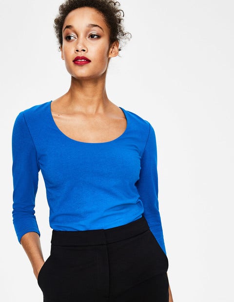Double Layer Front Tee - Cyan Double Layer Front Tee - Cyan