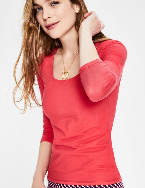Double Layer Front Tee - Pop Peony Double Layer Front Tee - Pop Peony