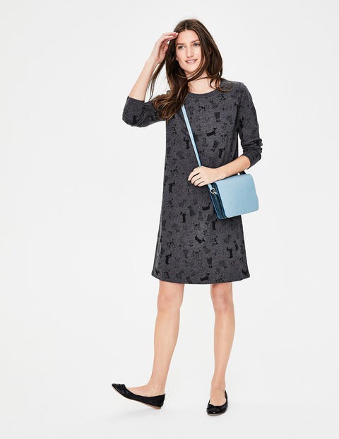 Sweatshirt Dress - Charcoal Doodle Dog Sweatshirt Dress - Charcoal Doodle Dog