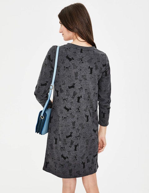 Sweatshirt Dress - Charcoal Doodle Dog Sweatshirt Dress - Charcoal Doodle Dog