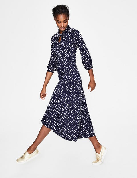 Rosa Jersey Midi Dress - Navy/Milkshake Scattered Spot Rosa Jersey Midi Dress - Navy/Milkshake Scattered Spot