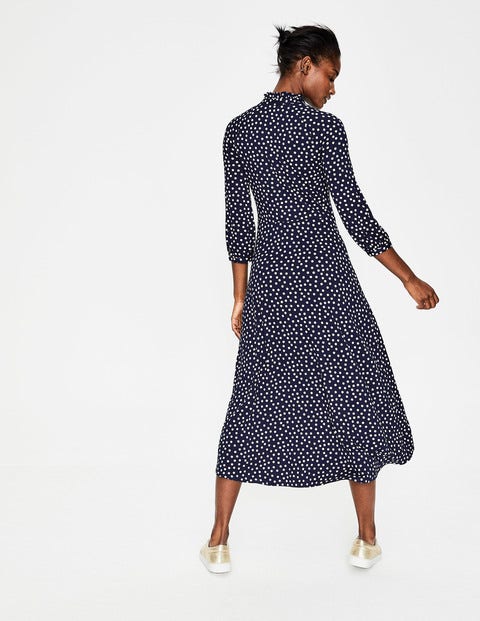 Rosa Jersey Midi Dress - Navy/Milkshake Scattered Spot Rosa Jersey Midi Dress - Navy/Milkshake Scattered Spot