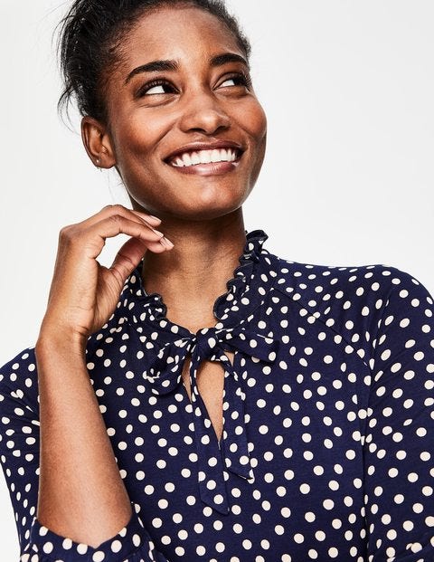 Rosa Jersey Midi Dress - Navy/Milkshake Scattered Spot Rosa Jersey Midi Dress - Navy/Milkshake Scattered Spot