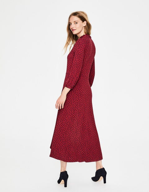 Rosa Jersey Midi Dress - Wine/Navy Scattered Spot Rosa Jersey Midi Dress - Wine/Navy Scattered Spot