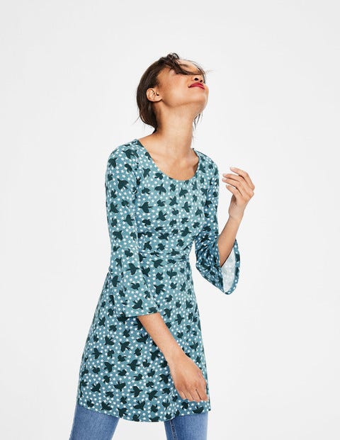 Miriam Jersey-Tunika - Kiefer, Sterne/Vogel Miriam Jersey-Tunika - Kiefer, Sterne/Vogel