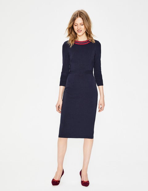 Polperro Ottoman Dress - Navy Polperro Ottoman Dress - Navy