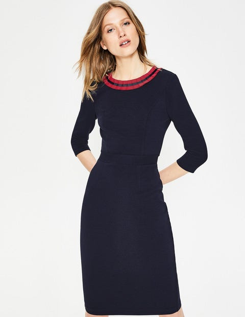 Polperro Ottoman Dress - Navy Polperro Ottoman Dress - Navy