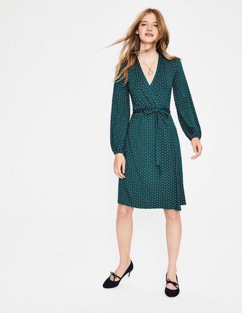 Elodie Jersey Wrap Dress - Drake Clover Geo Elodie Jersey Wrap Dress - Drake Clover Geo