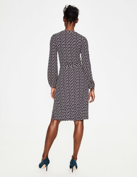 Elodie Jersey Wrap Dress - Navy Clover Geo Elodie Jersey Wrap Dress - Navy Clover Geo