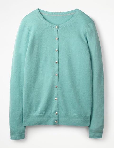 Cashmere Crew Cardigan - Aquamarine Cashmere Crew Cardigan - Aquamarine