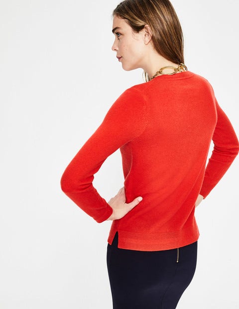 Cashmere Crew Neck Jumper - Red Pop Cashmere Crew Neck Jumper - Red Pop