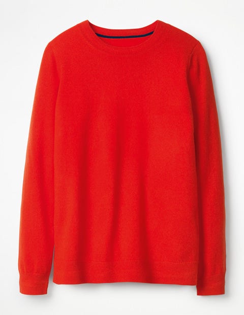 Cashmere Crew Neck Jumper - Red Pop Cashmere Crew Neck Jumper - Red Pop