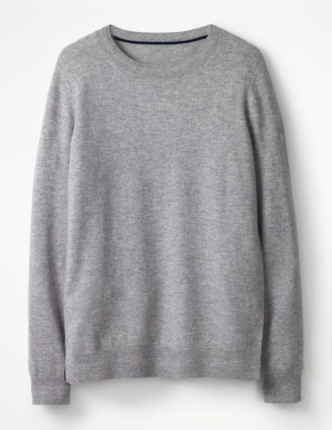 Cashmere Crew Neck Jumper - Grey Melange Cashmere Crew Neck Jumper - Grey Melange
