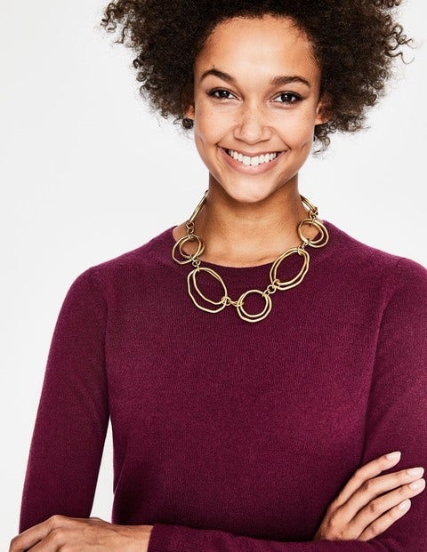 Cashmere Crew Neck Jumper - Mulled Wine Cashmere Crew Neck Jumper - Mulled Wine