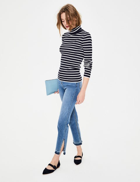 Tilly Roll Neck Sweater - Navy/Ivory Stripe Tilly Roll Neck Sweater - Navy/Ivory Stripe