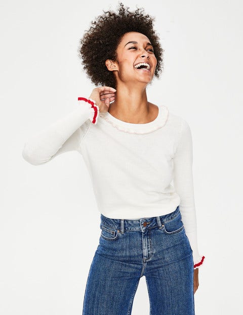 Bernadette Jumper - Ivory (with trim) Bernadette Jumper - Ivory (with trim)