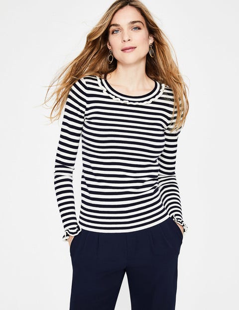 Bernadette Jumper - Navy/Ivory Stripe Bernadette Jumper - Navy/Ivory Stripe