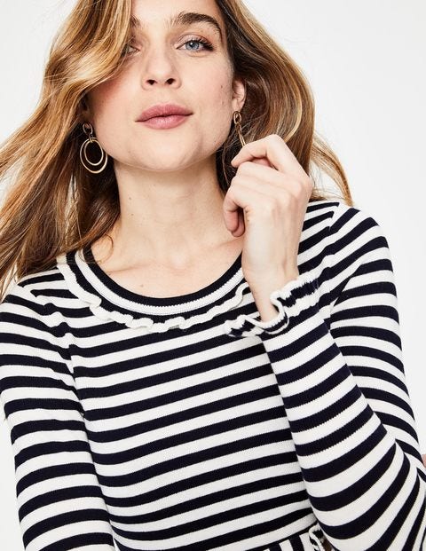 Bernadette Jumper - Navy/Ivory Stripe Bernadette Jumper - Navy/Ivory Stripe