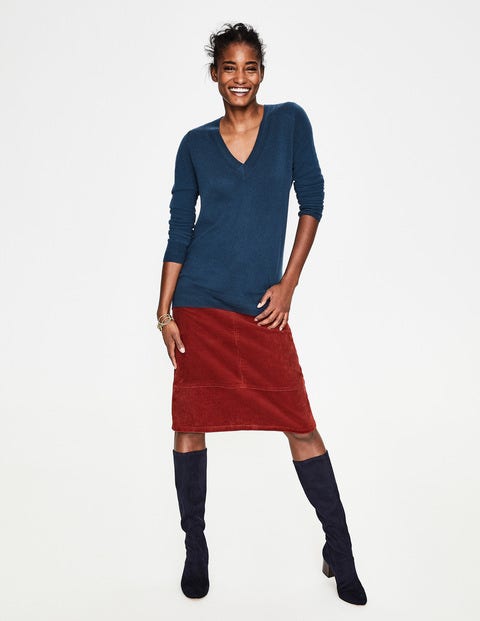 Cashmere Relaxed V-Neck Jumper - Seaweed Cashmere Relaxed V-Neck Jumper - Seaweed
