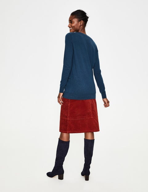 Cashmere Relaxed V-Neck Jumper - Seaweed Cashmere Relaxed V-Neck Jumper - Seaweed