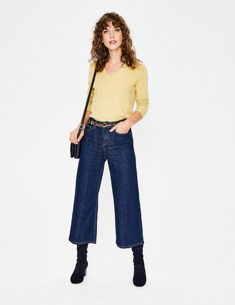 Cashmere Relaxed V-Neck Jumper - Buttercup Cashmere Relaxed V-Neck Jumper - Buttercup