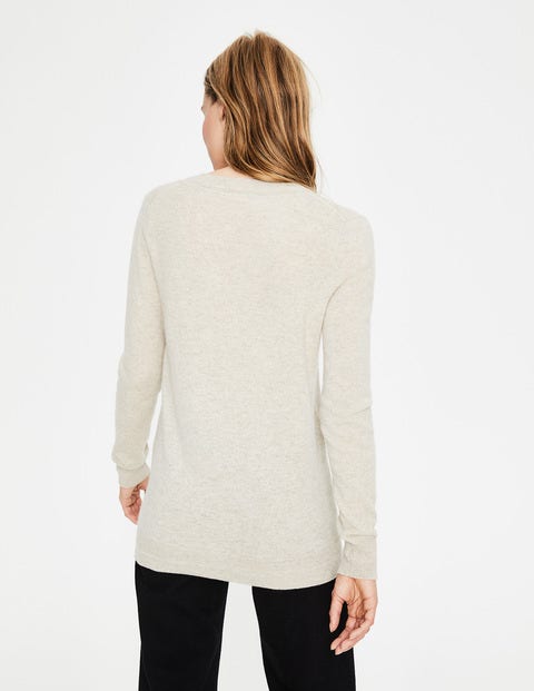 Cashmere Relaxed Vneck Sweater - Oatmeal Cashmere Relaxed Vneck Sweater - Oatmeal