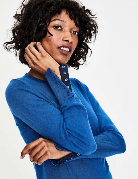 Tilda Crew Neck Jumper - Cyan Tilda Crew Neck Jumper - Cyan