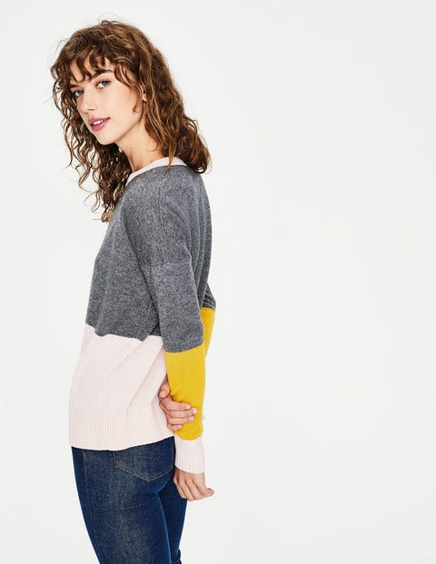 Lowick Jumper - Charcoal Melange Colourblock Lowick Jumper - Charcoal Melange Colourblock