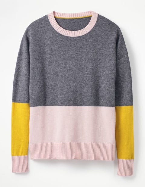 Lowick Jumper - Charcoal Melange Colourblock Lowick Jumper - Charcoal Melange Colourblock