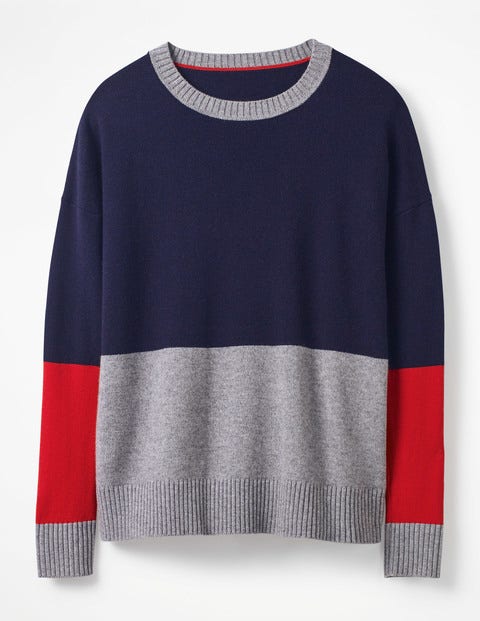 Lowick Sweater - Navy Colourblock Lowick Sweater - Navy Colourblock