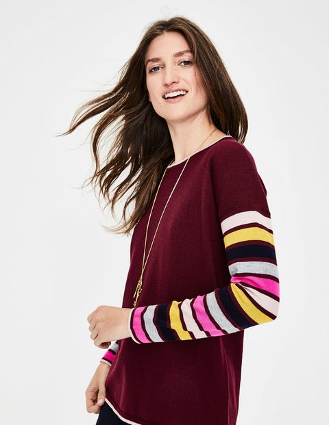 Berwick Jumper - Mulled Wine/Stripe Berwick Jumper - Mulled Wine/Stripe