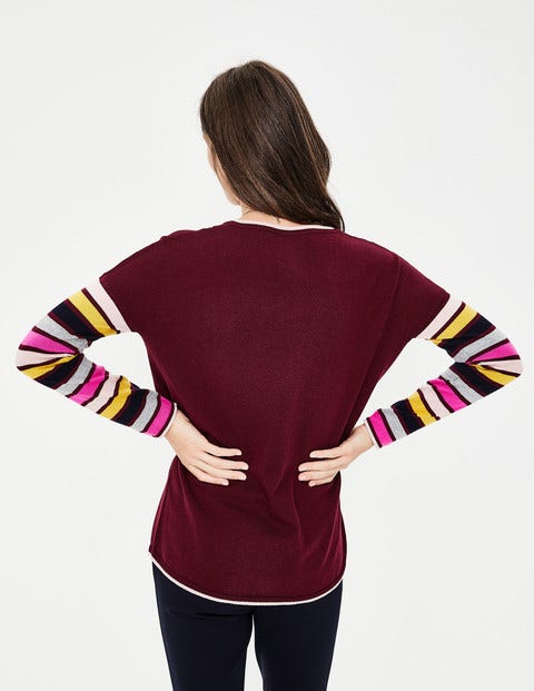 Berwick Jumper - Mulled Wine/Stripe Berwick Jumper - Mulled Wine/Stripe