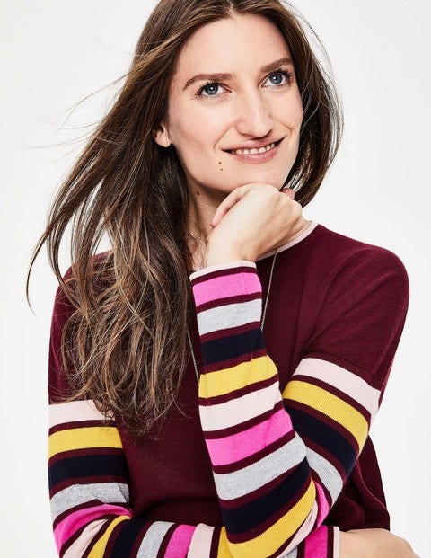 Berwick Jumper - Mulled Wine/Stripe Berwick Jumper - Mulled Wine/Stripe