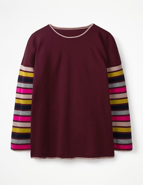 Berwick Jumper - Mulled Wine/Stripe Berwick Jumper - Mulled Wine/Stripe