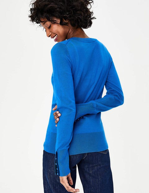 Tilda V Neck Sweater - Cyan Tilda V Neck Sweater - Cyan