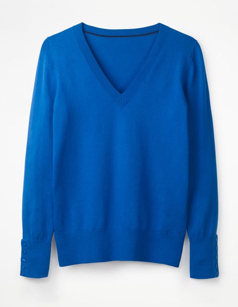 Tilda V Neck Sweater - Cyan Tilda V Neck Sweater - Cyan