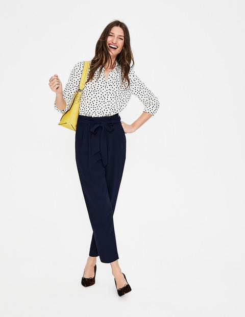 Melina Paperbag Trousers - Navy Melina Paperbag Trousers - Navy