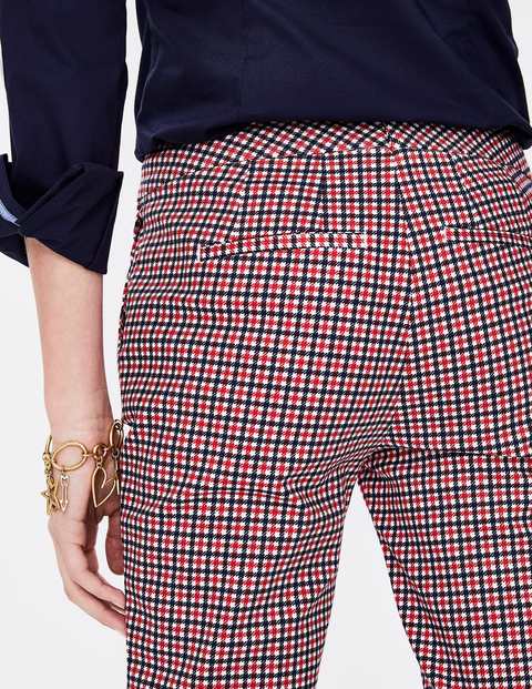 Richmond 7/8 Trousers - Navy and Post Box Red Check Richmond 7/8 Trousers - Navy and Post Box Red Check